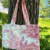 sacola em toile de jouy rosa