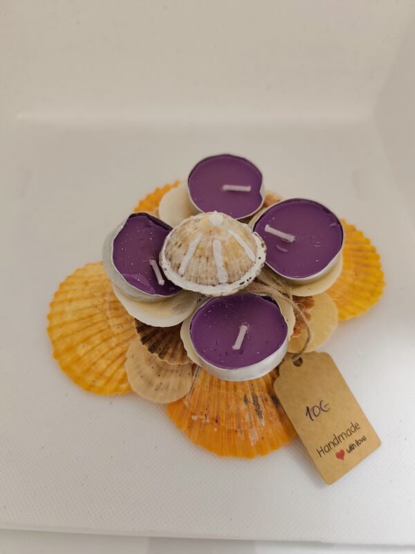 Porta vela em conchas